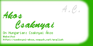 akos csaknyai business card